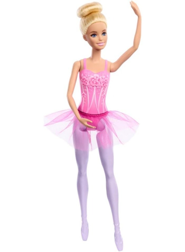 باربي Barbie Purple Ballerina Doll HRG34 – Blonde Hair Ballet Dancer with Tutu & Ballet Shoes - Image 1